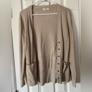 Madewell Long Button Front Cardigan. Size M